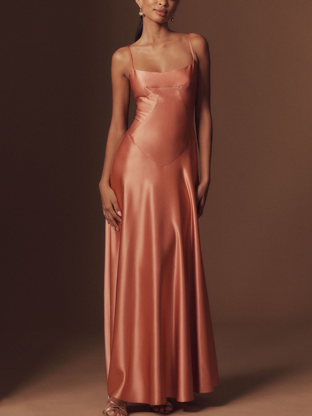 Anthropologie Mare Mare Emmy Satin Corset Maxi Dress in Sendona